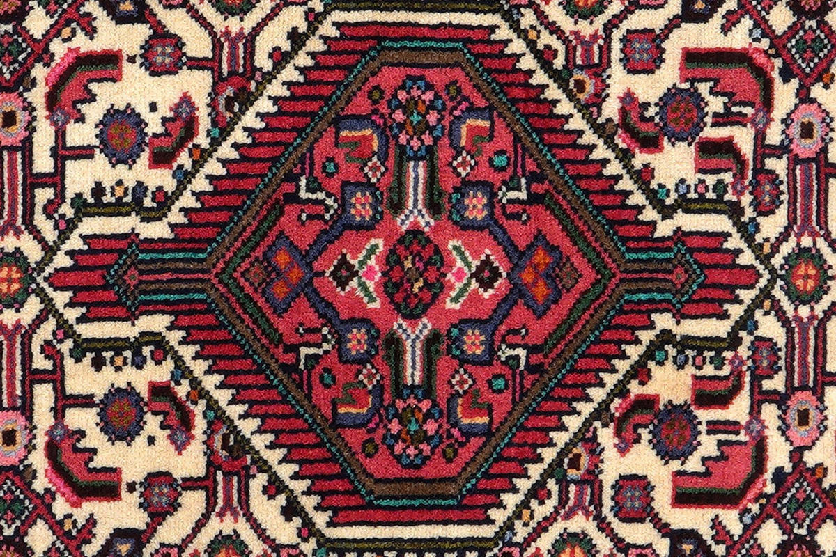 ORIENTTEPPICH handgeknüpft Assadabad Beige, Rot 128/79 cm Schurwolle - Beige/Rot, Textil (79/128cm) - Looma