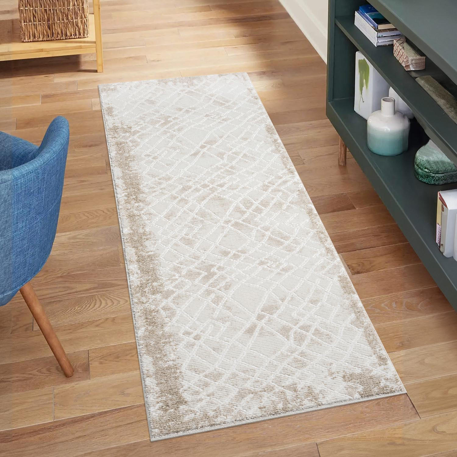 KURZFLOR-TEPPICH Antik 215 Creme 80x300 cm - Creme, Textil (80/300cm) - carpet city