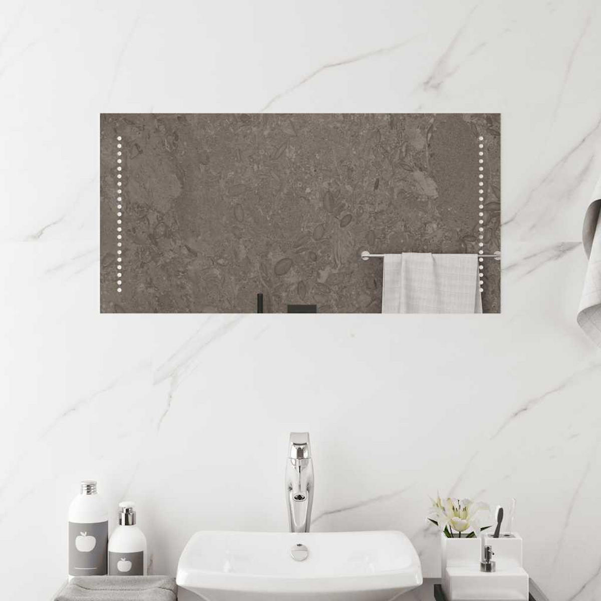 LED-BADSPIEGEL 80x40 cm - Transparent, Glas (40/40/80cm) - furnicato