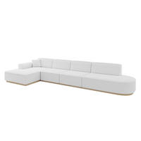 ECKSOFA Ottomane Links IREA-L3 - 412x165x80 cm Weiß - Weiß, Holzwerkstoff/Textil (412/165cm) - ALTDECOR