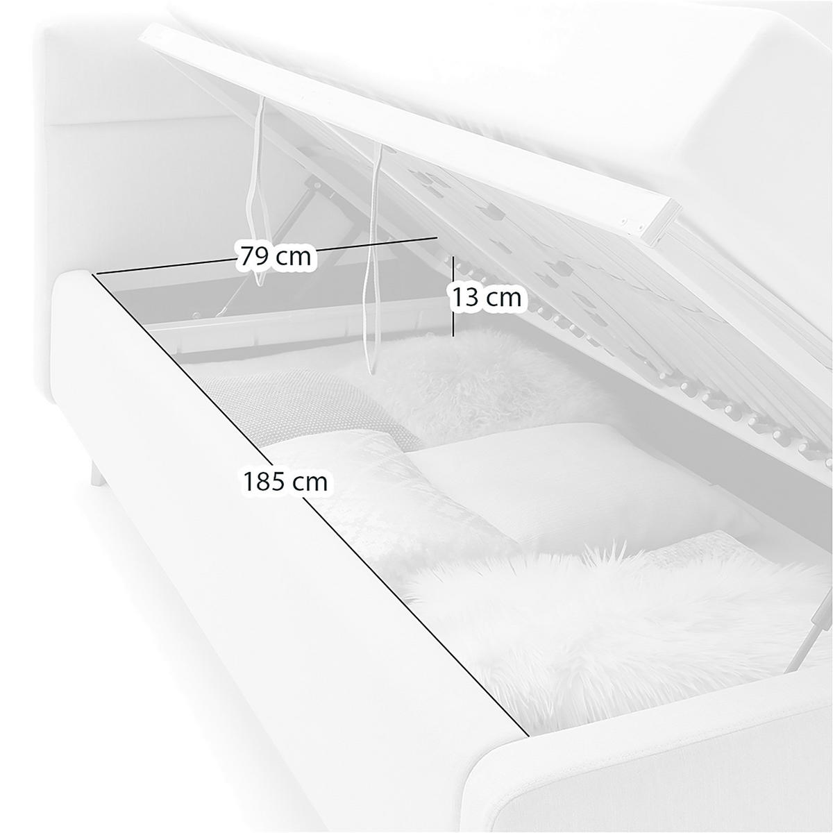 POLSTERBETT - Weiß, Textil (160/200cm) - home24