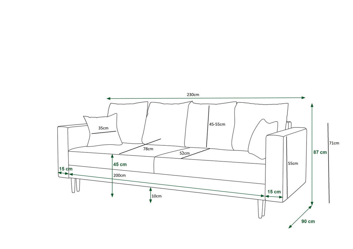 SOFA KRISTI mit Schlaffunktion ITAKA 34 Sofa mit Stauraum - Rot, Textil (90/87/230cm) - Bedante