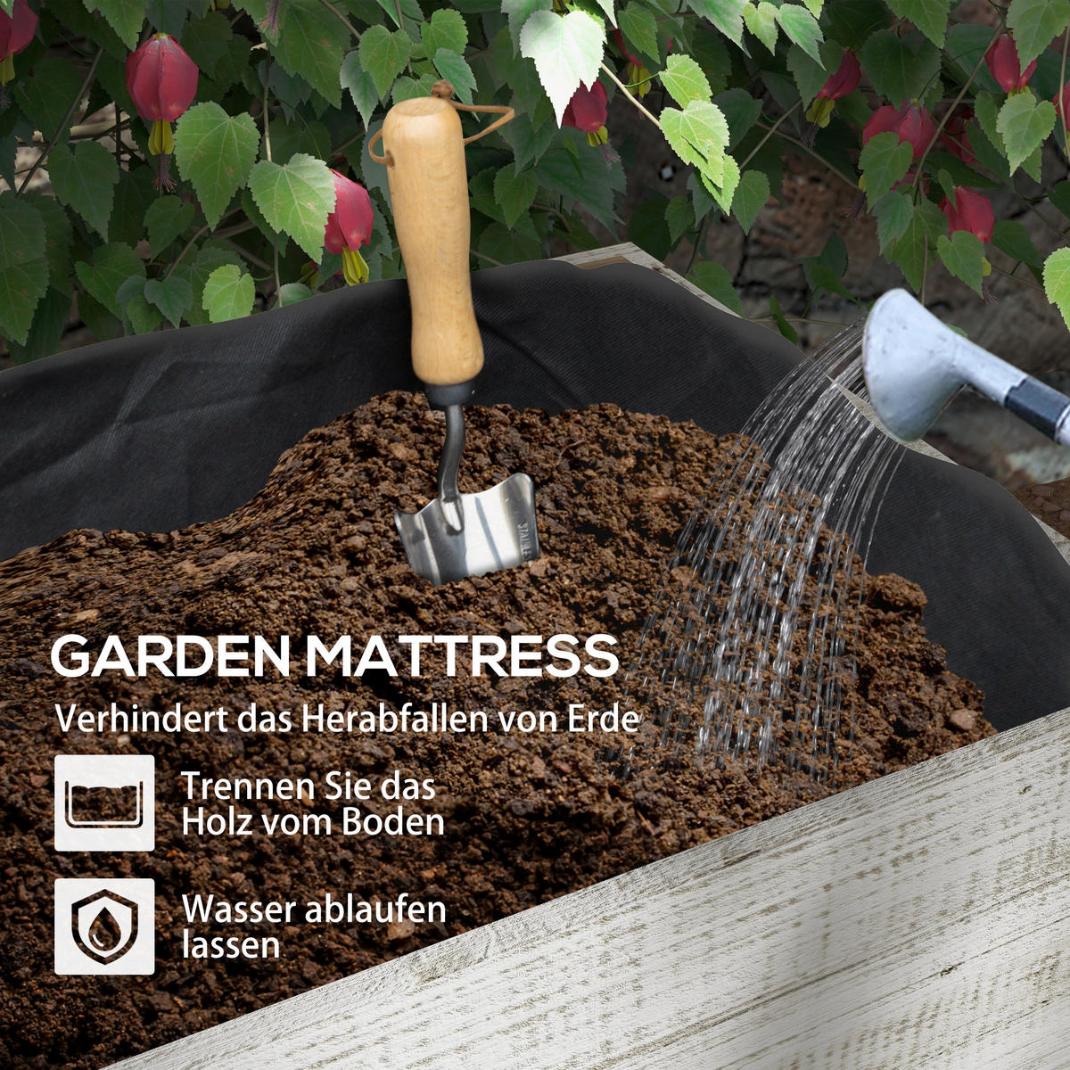 HOCHBEET, Weiß, Tannenholz - Weiß, Holz (50/95/110cm) - Outsunny