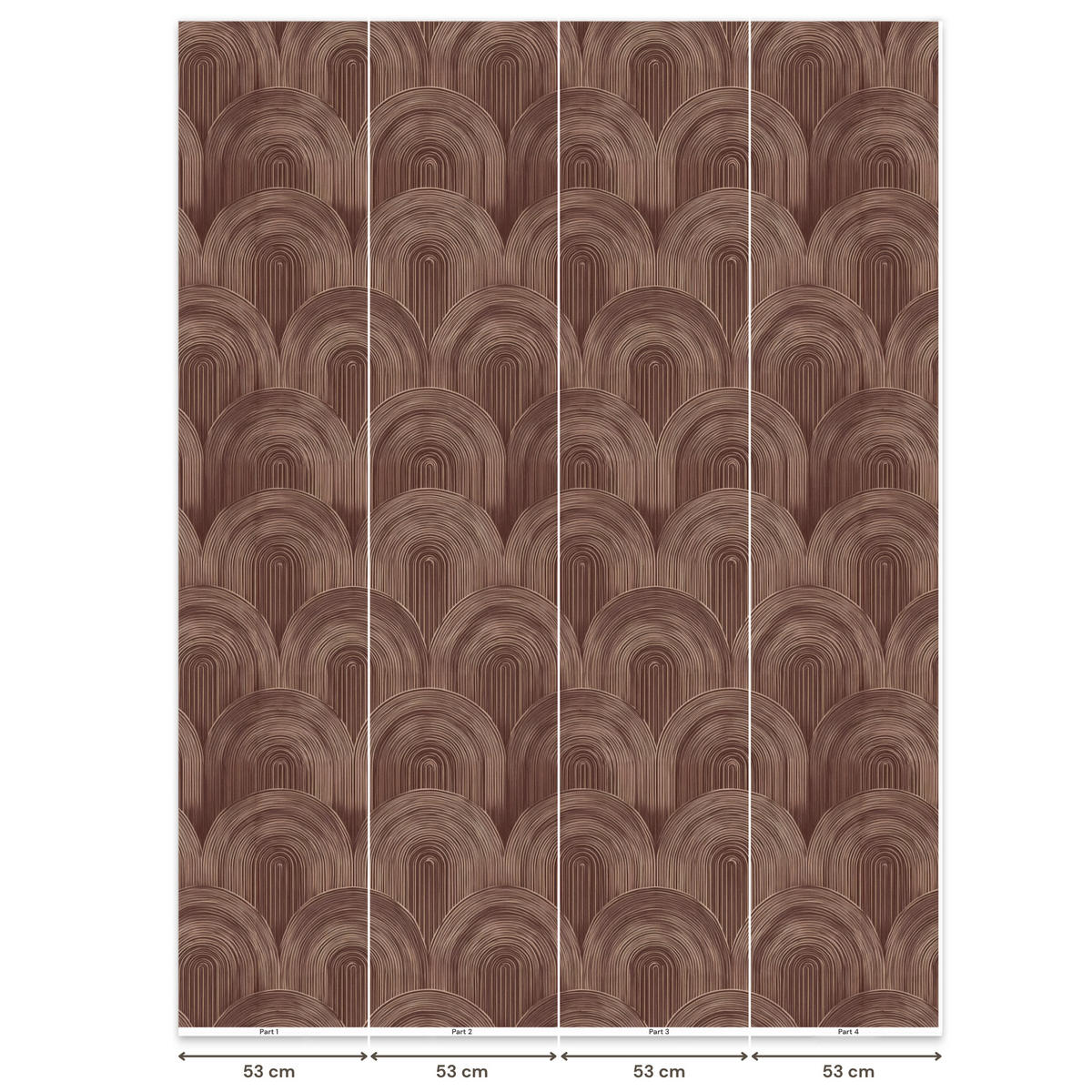 TAPETE - Rhythmic - Aufschlag - Braun - 220x300 cm - Dunkelbraun, Papier (220/300cm) - OnlyWow