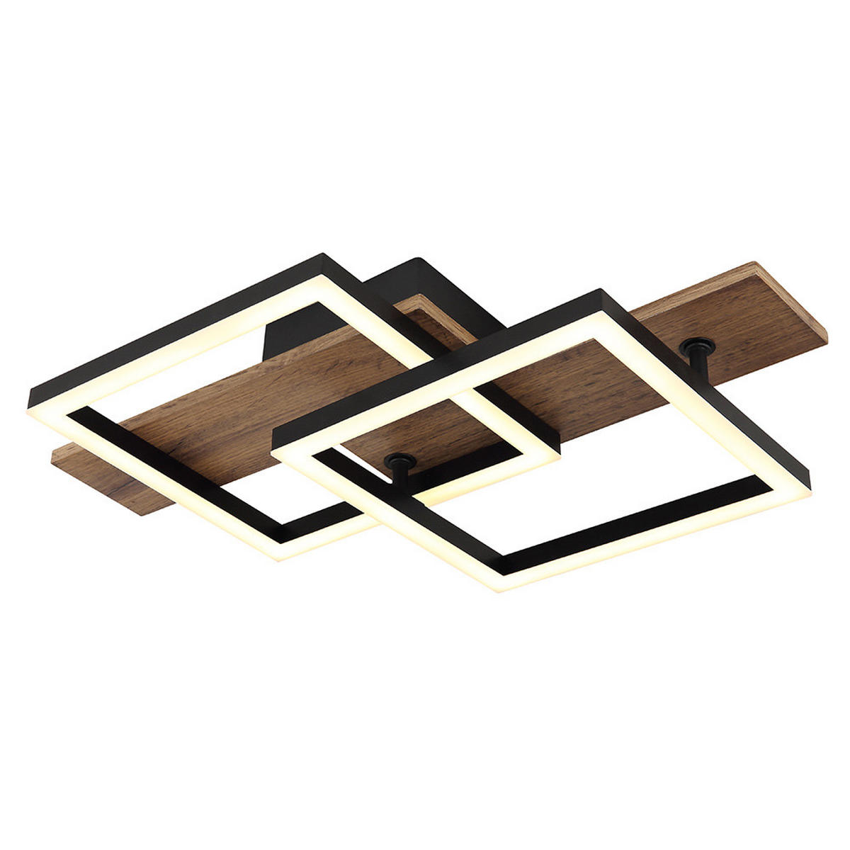 LED DECKENLEUCHTE Holzoptik Weiß - Weiß, Metall (44/33/8.5cm) - Globo Lighting