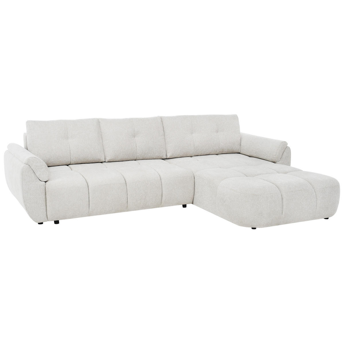 ECKSOFA Massimo, universelle Eckschlafsofa 280 cm mit Schlaffunktion und Bettkasten, Creme - Creme, Textil (283/204cm) - Beautysofa