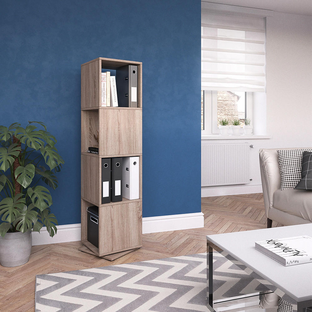 DREHREGAL Sonoma 35.2 x 144.2 cm - Sonoma Eiche, Holzwerkstoff (35.2/144.2/35.2cm) - Vicco