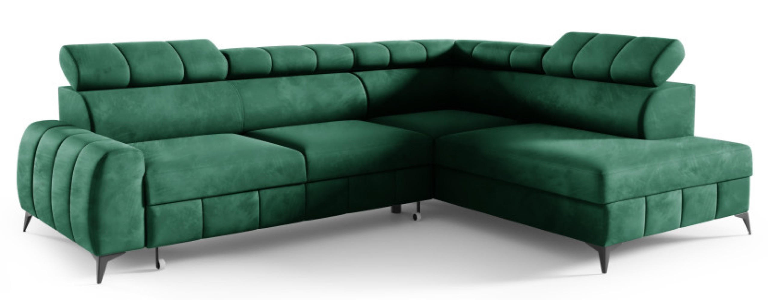 ECKSOFA Grün DON Ausziehbar Rechts - Grün, Textil (203/279cm) - Sepro Meble