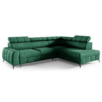 ECKSOFA Grün DON Ausziehbar Rechts Mit Schlaffunktion - Grün, Textil (203/279cm) - Sepro Meble