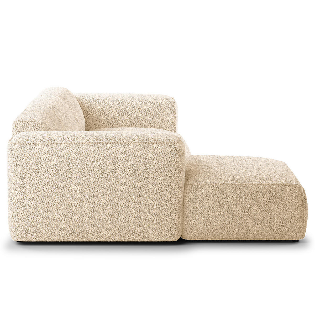 3-SITZER ECKSOFA mit Longchair - Beige/Schwarz, Kunststoff/Textil (251/173cm) - home24