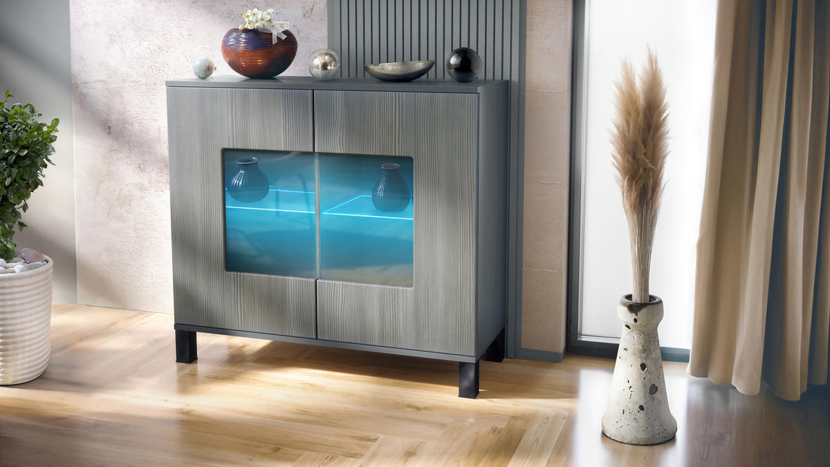 KOMMODE Grömitz Avola-Anthrazit - Anthrazit, Holzwerkstoff (92.5/84.5/35cm) - Vladon