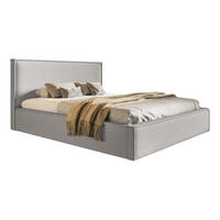 DOPPELBETT 140x200 mit Bettkasten Kyoto, Boucle, Hellgrau - Hellgrau, Holz/Textil (140/200cm) - Emporius