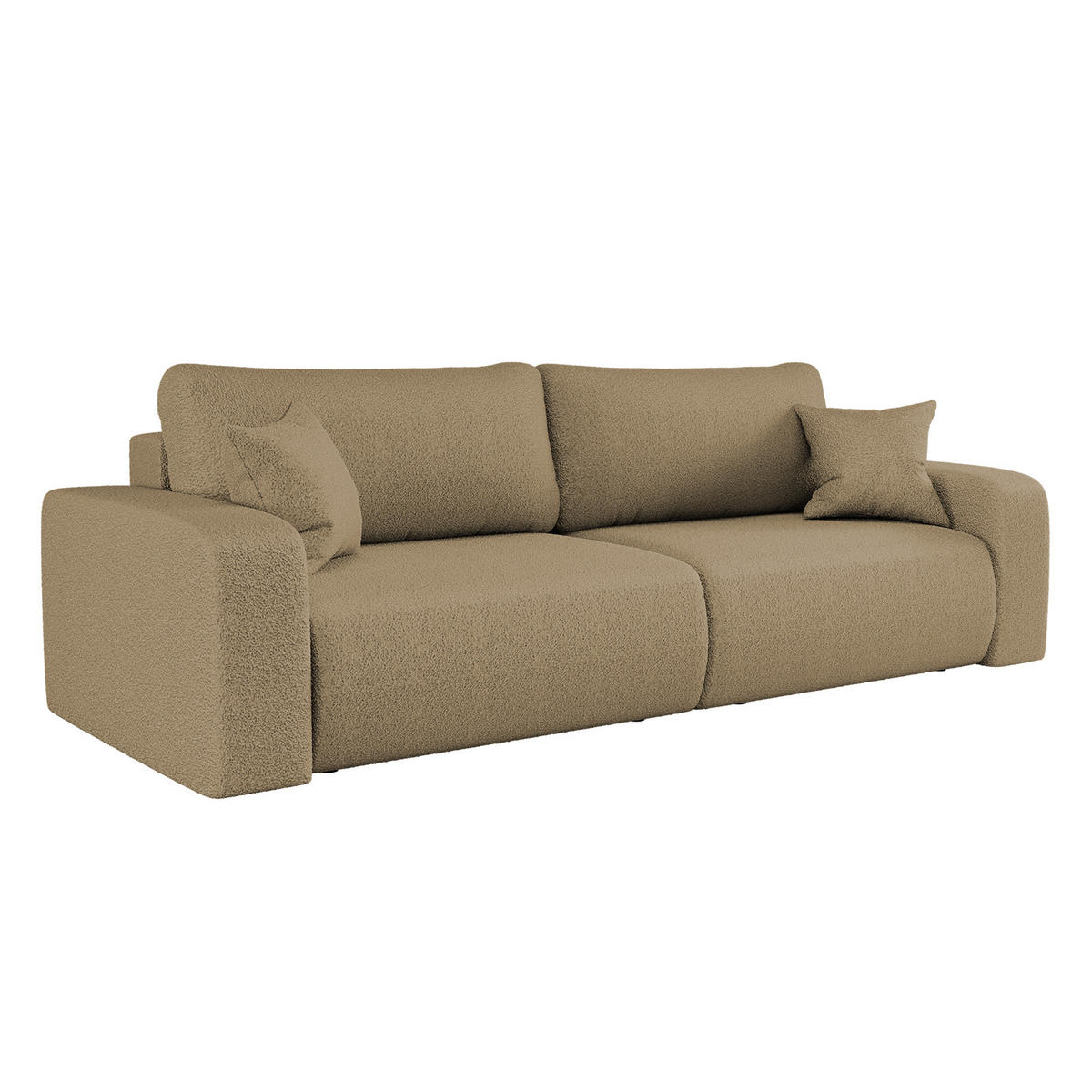 SCHLAFSOFA MILANO und Bettkasten Stoff Quelle Hellbraun - Hellbraun, Holz (246/83/98cm) - Kaiser Möbel