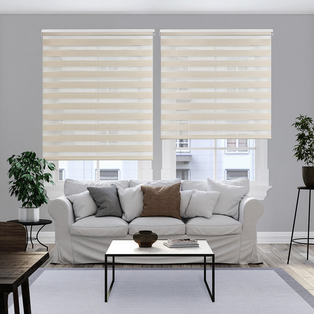 DOPPELROLLO Beige 180x180 cm - Beige, Kunststoff (180/180cm) - STORESDECO