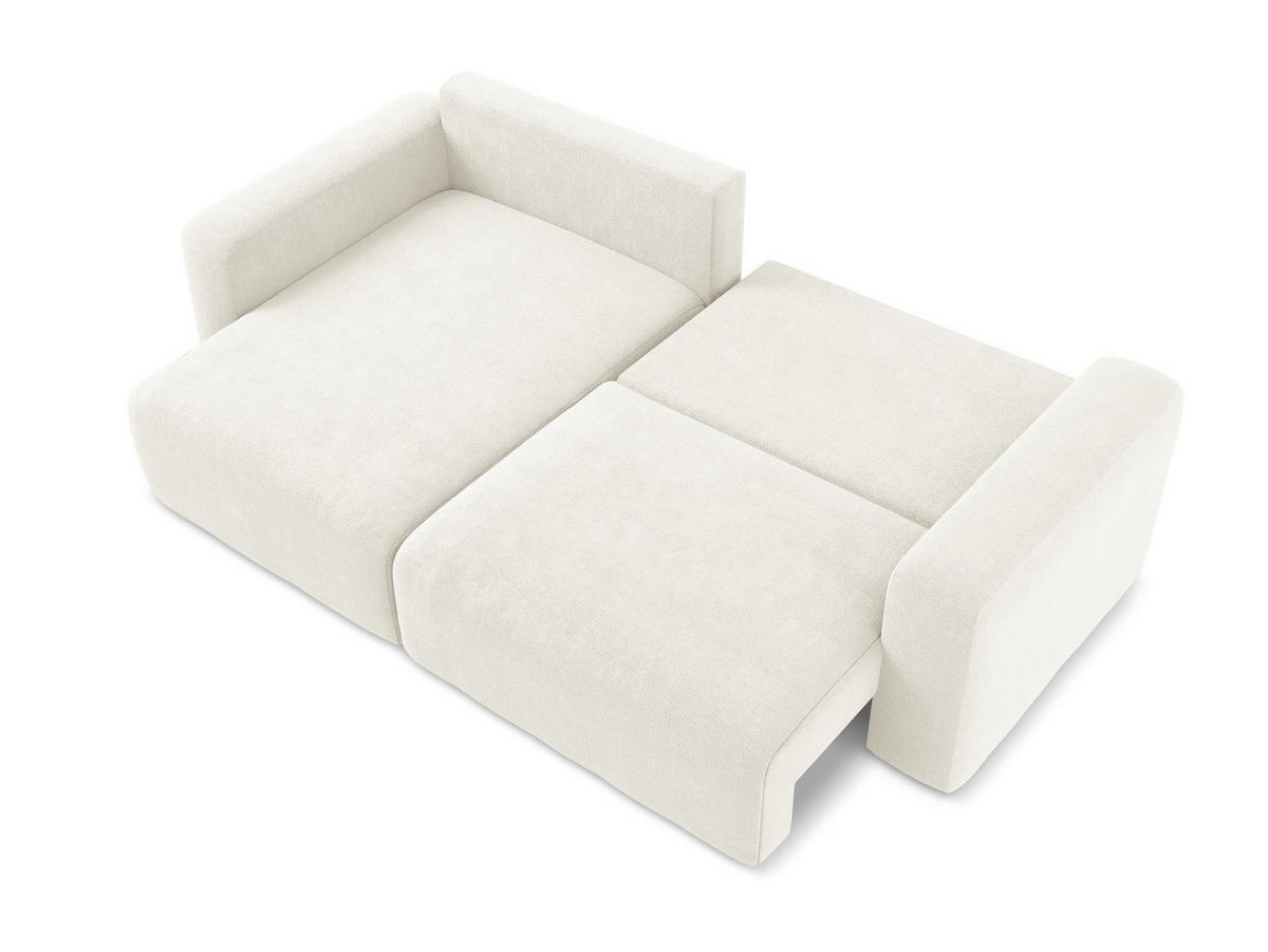 ECKSOFA mit Schlaffunktion links Chenille Stoff Weiß - Pink/Schwarz, Kunststoff/Textil (149/244cm) - Makamii