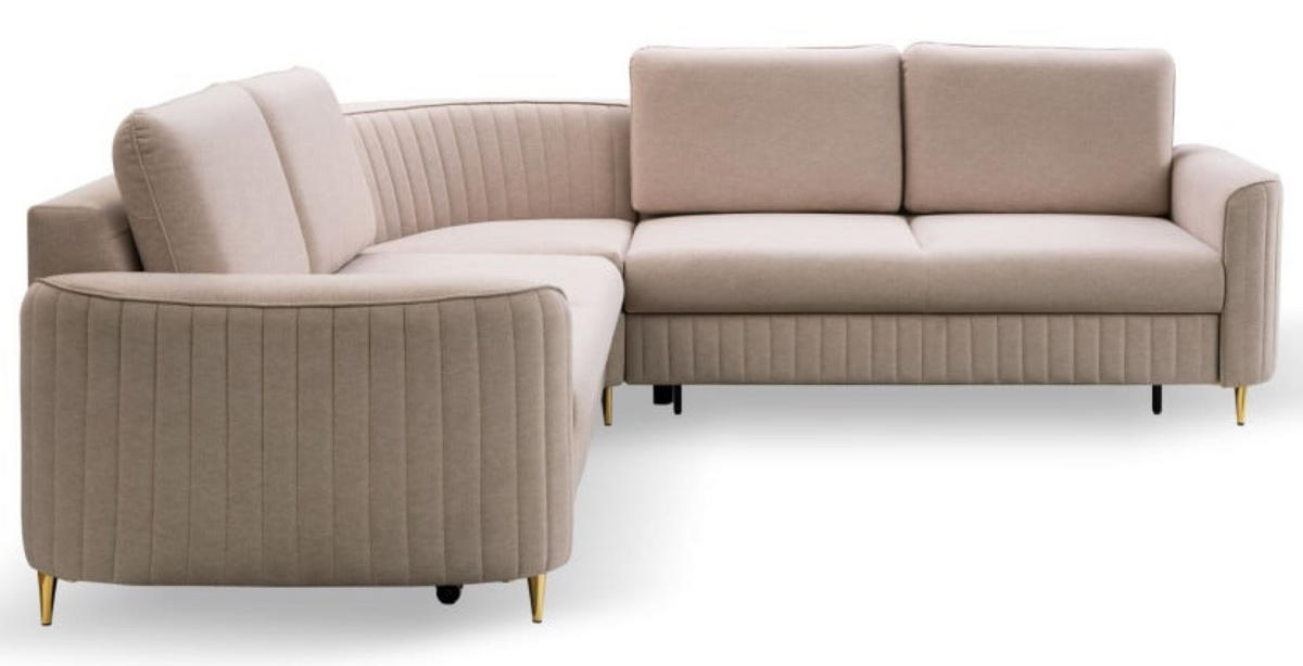 ECKSOFA Beige LOREN Mit Schlaffunktion Und Bettkasten - Beige, Textil (251/251cm) - Sepro Meble