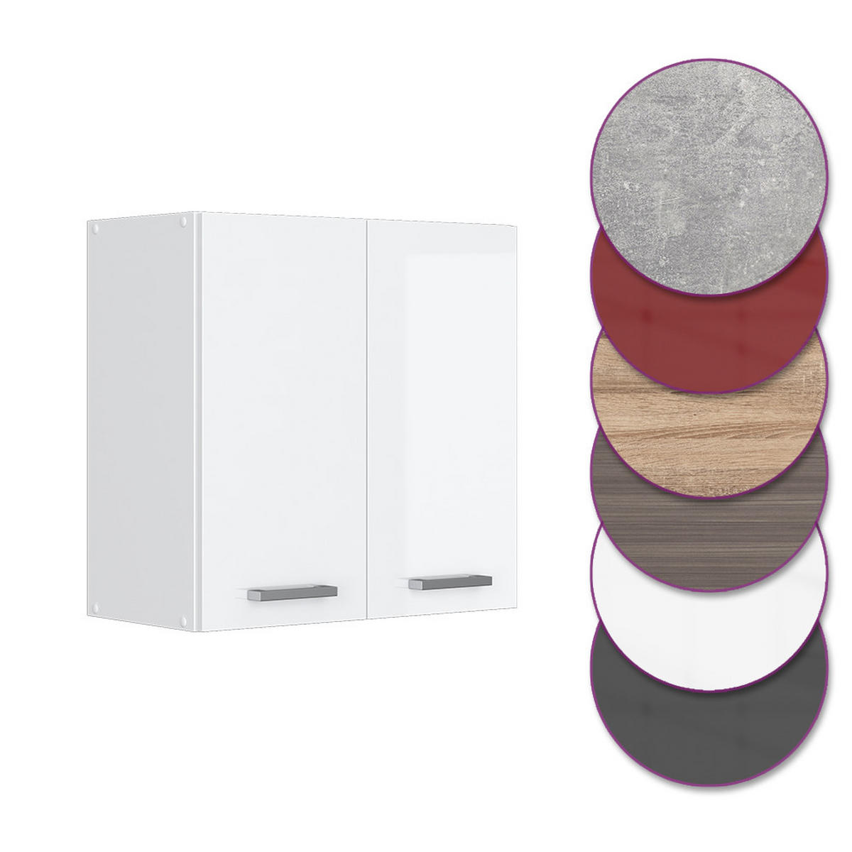HÄNGESCHRANK R-Line Weiß Hochglanz 60 cm - Weiß Hochglanz/Weiß, Holzwerkstoff (60/60/31cm) - Vicco
