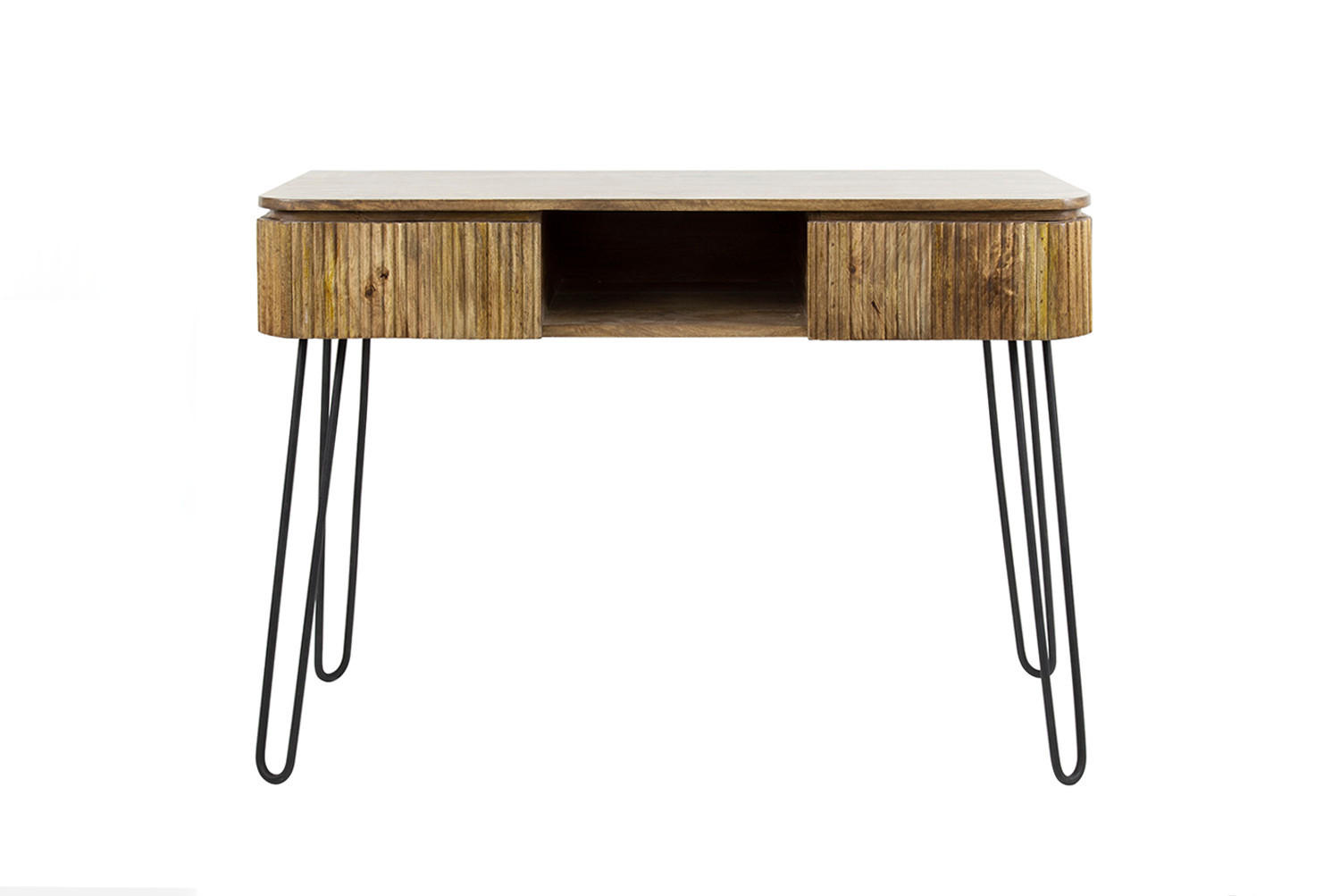 KONSOLENTISCH HEVE Braun Holz - Schwarz/Braun, Holz (40/110/77cm) - KAWOLA