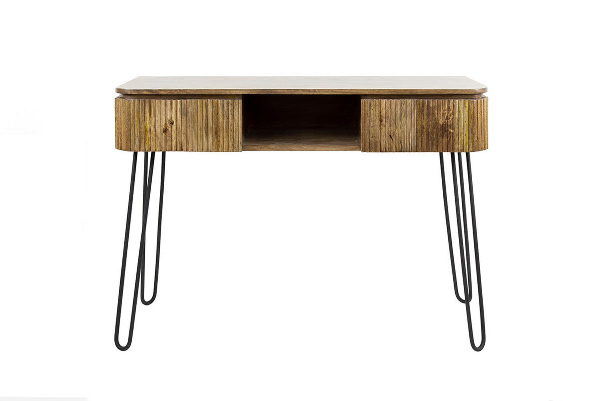 KONSOLENTISCH HEVE Braun Holz - Schwarz/Braun, Holz (40/110/77cm) - KAWOLA