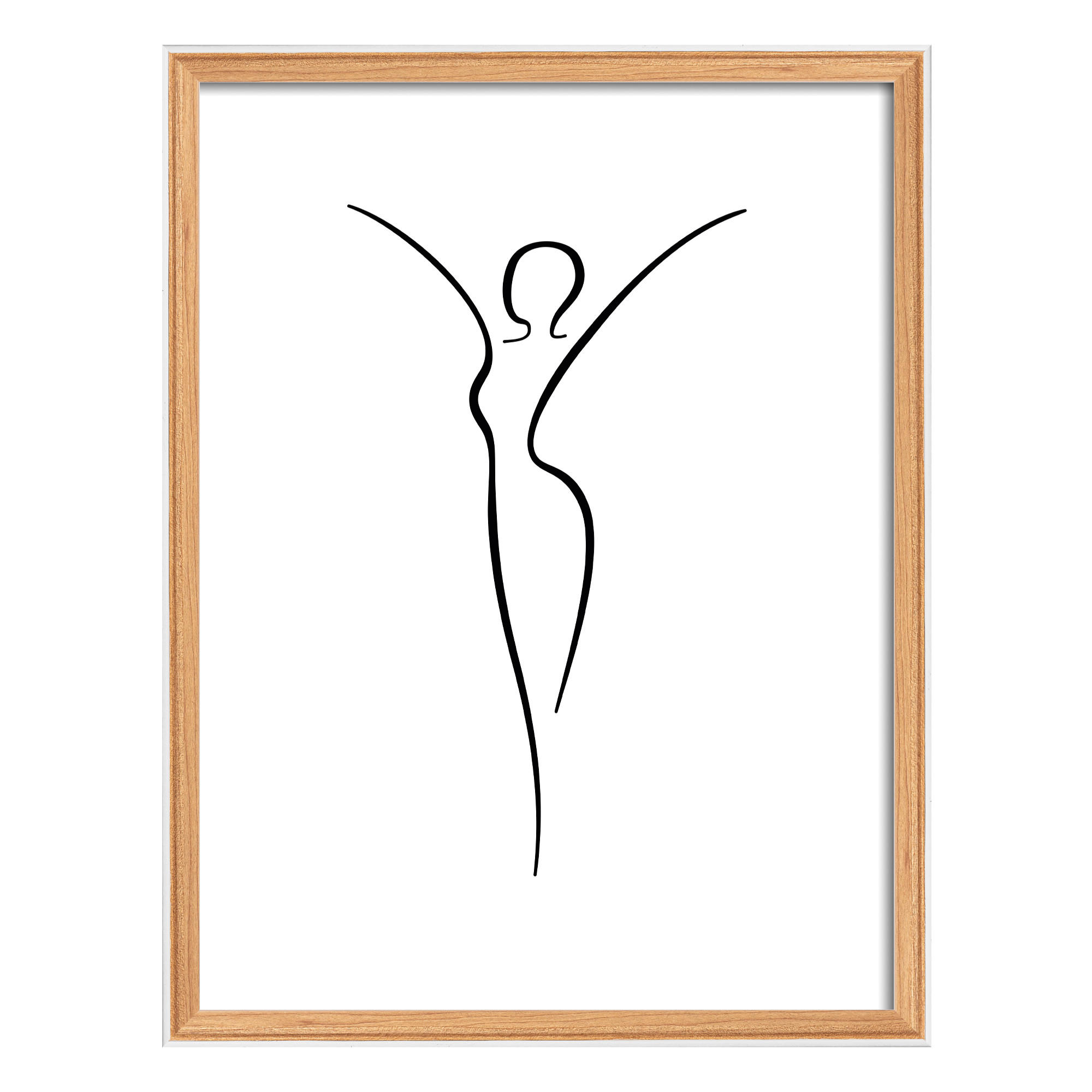 BILDERRAHMEN Silhouette Holzrahmen, 30x40 cm, Buche - Buchefarben, Holzwerkstoff (31.2/41.2cm) - walther design