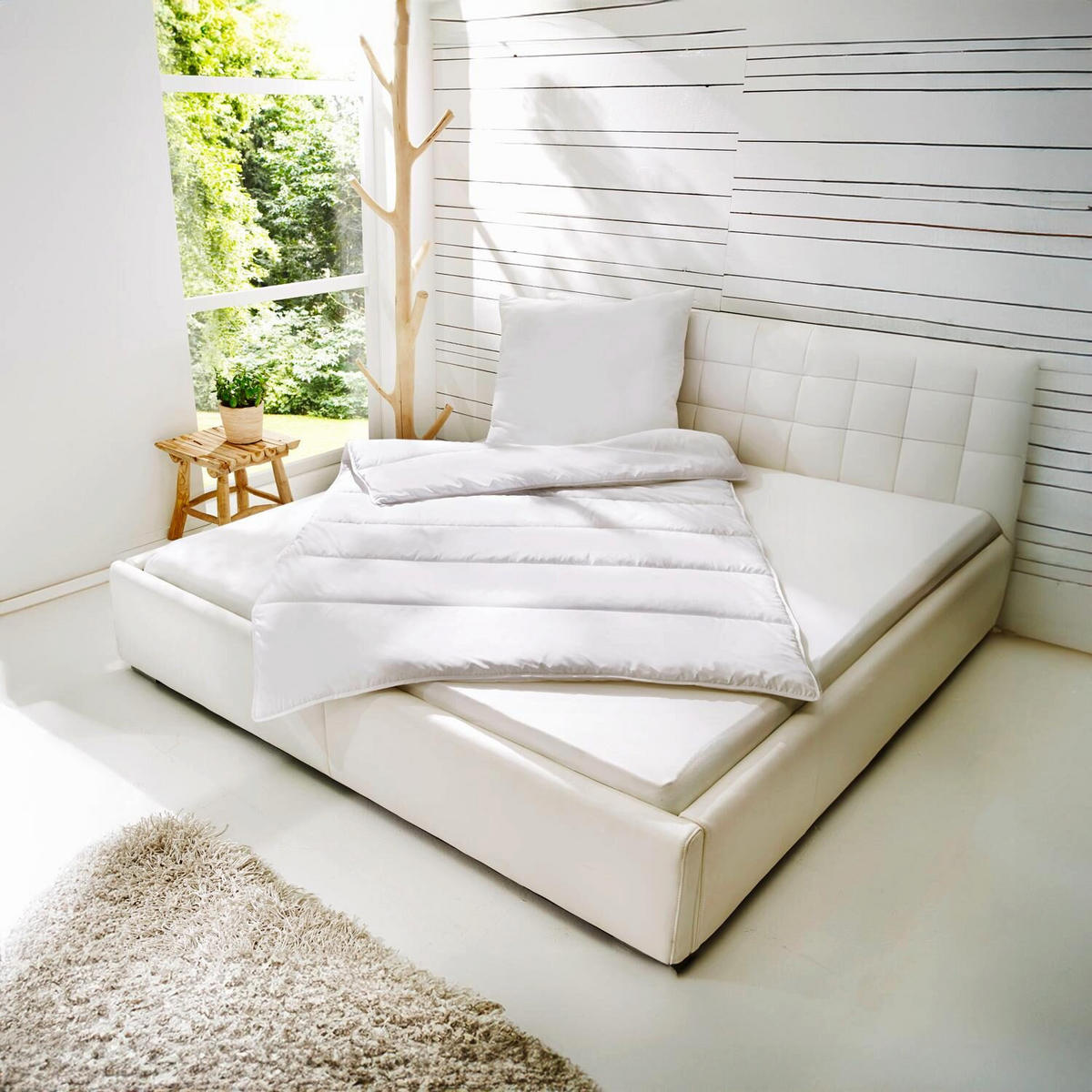 BETTDECKE Basic 155x220 cm - Weiß, Textil (155/220cm) - CloudComfort