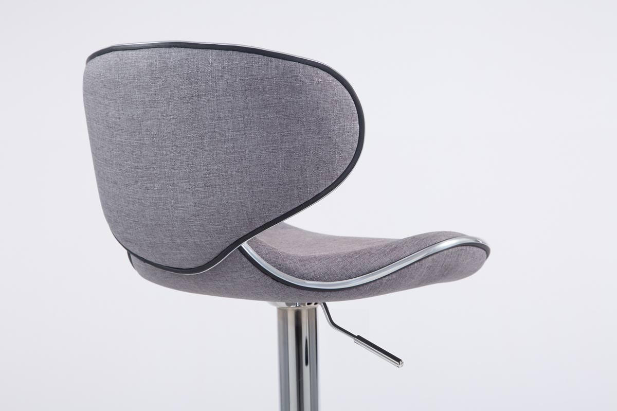 BARHOCKER 2er Set Stoff hellgrau - Chromfarben/Hellgrau, Textil/Metall (46/88/49cm) - CLP