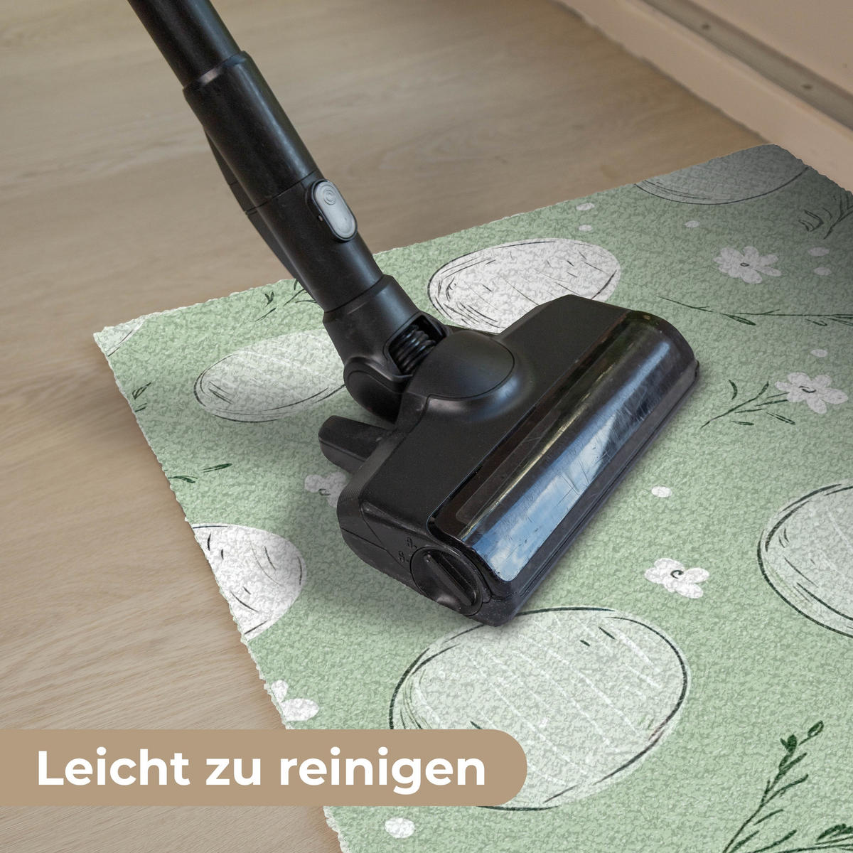 FUSSMATTE Grün - Eier - Muster 90x60 cm - Waldgrün, Kunststoff (60/90cm) - MuchoWow