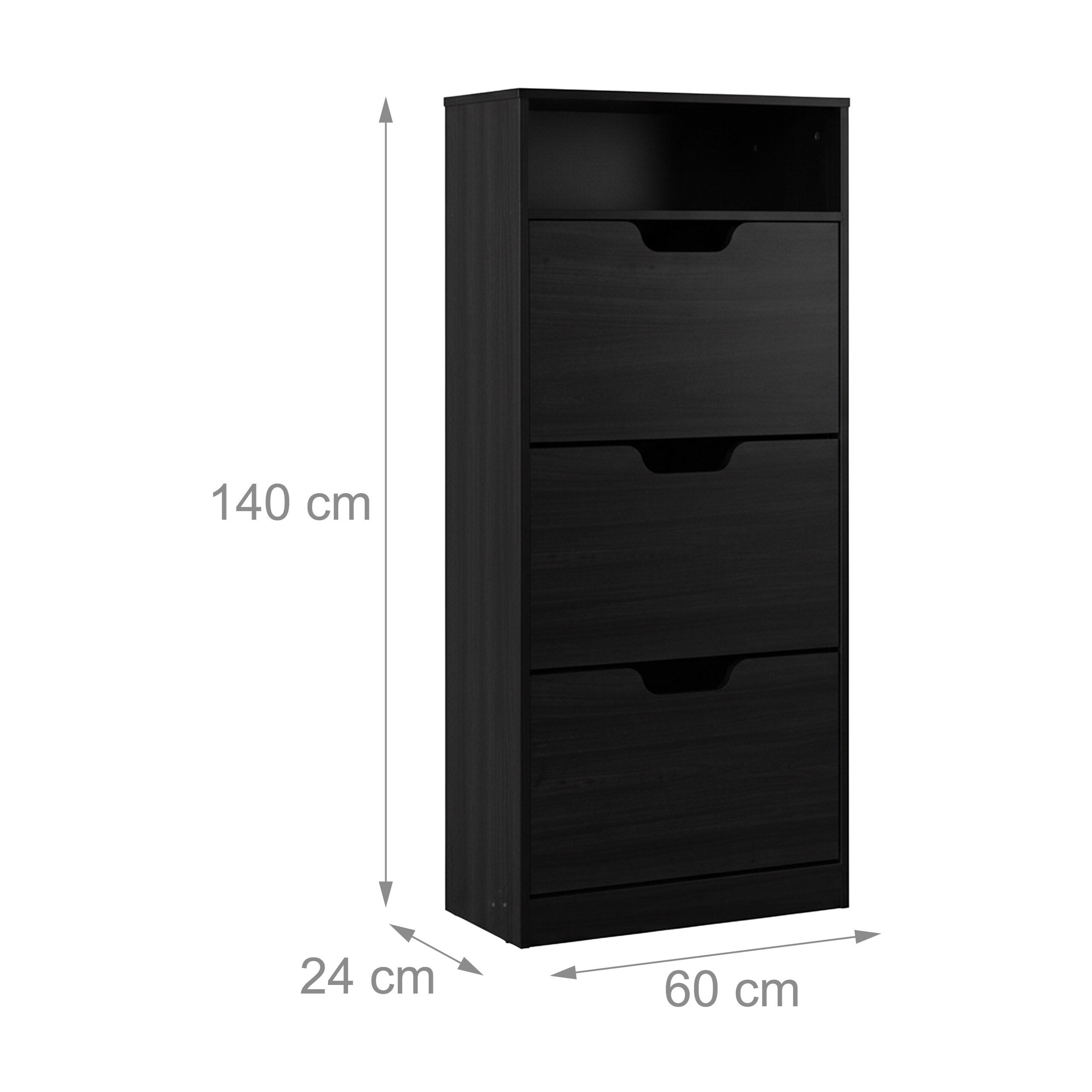 Thumbnail - Relaxdays Schuhschrank, Grau, Holzwerkstoff, Kunststoff, 60x140x24 cm, Garderobe, Schuhaufbewahrung, Schuhkipper