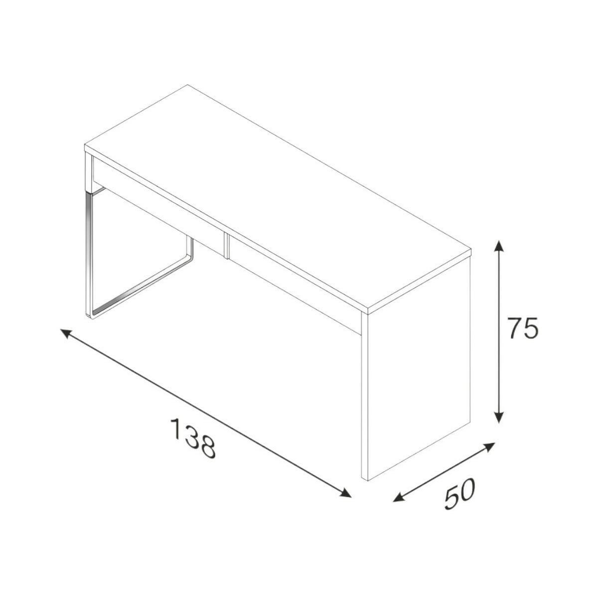 SCHREIBTISCH Glänzendes Weiß 50/138/75 cm - Weiß, Holzwerkstoff (50/138/75cm) - DMORA