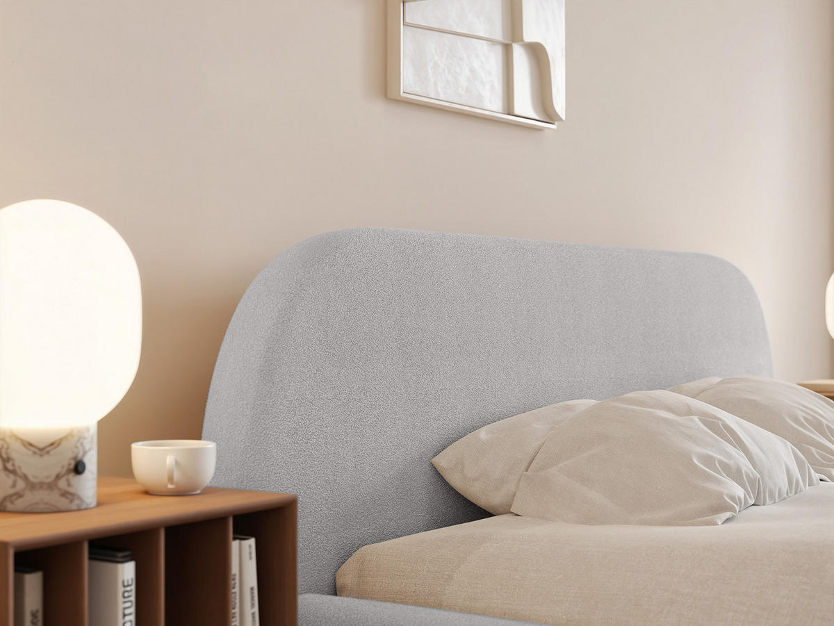 POLSTERBETT Lloret 160x200 cm, Hellgrau - Hellgrau, Textil (200/160cm) - Fedve