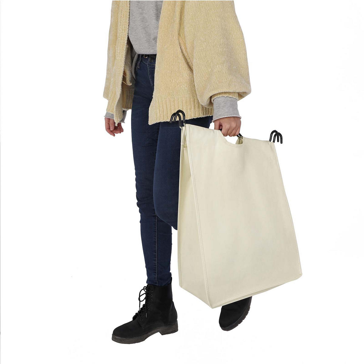 WÄSCHEKORB - Beige, Textil (38.5/81/87.5cm) - Hansiro