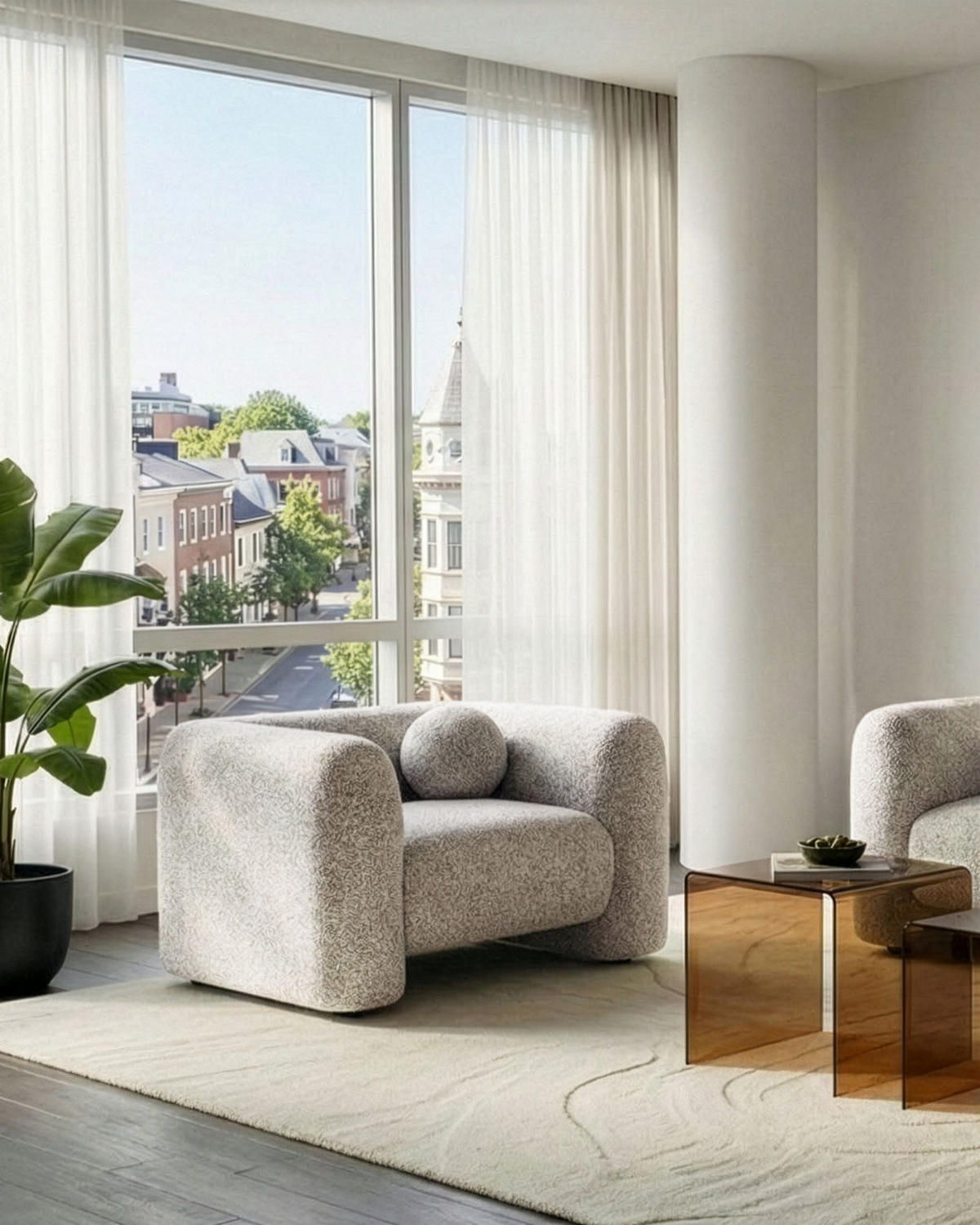 SESSEL Beige Leiren - Beige, Textil (110/66/87cm) - Beliani