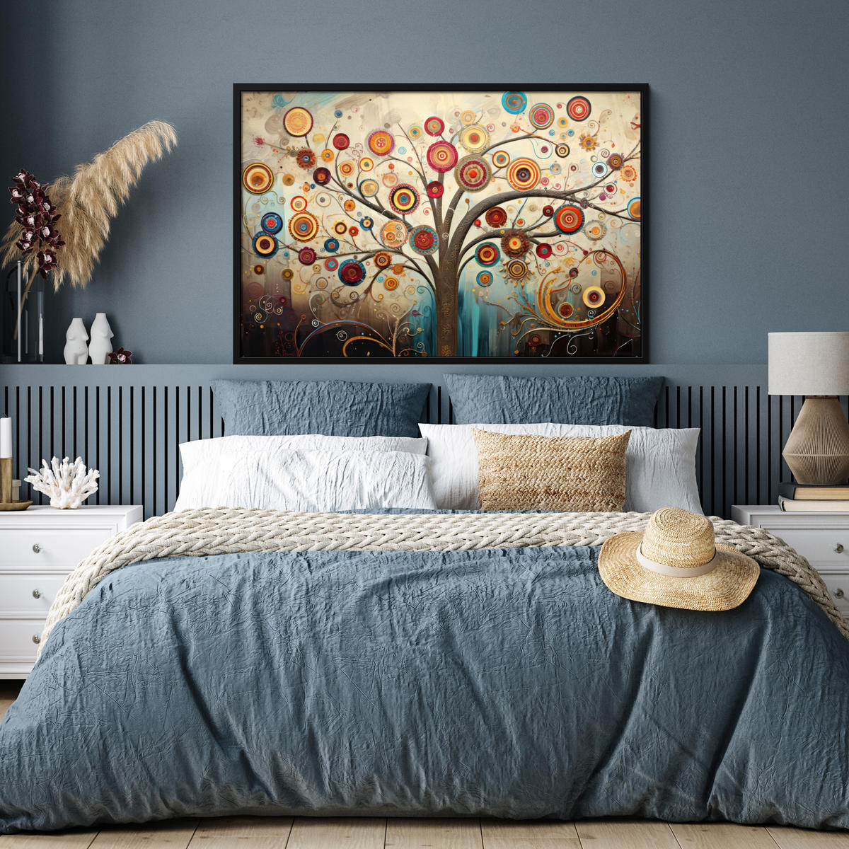 POSTER MIT RAHMEN Baum - Baum des Lebens - Farbe 120x80 cm - Braun, Papier (120/80cm) - MuchoWow