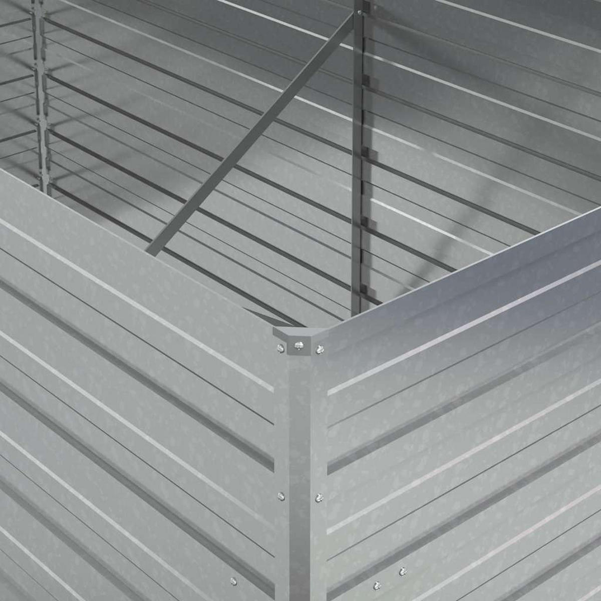 GARTEN-HOCHBEET 160/80/77 Cm Verzinkter Stahl Silbern - Silberfarben, Metall (160/77/80cm) - vidaXL