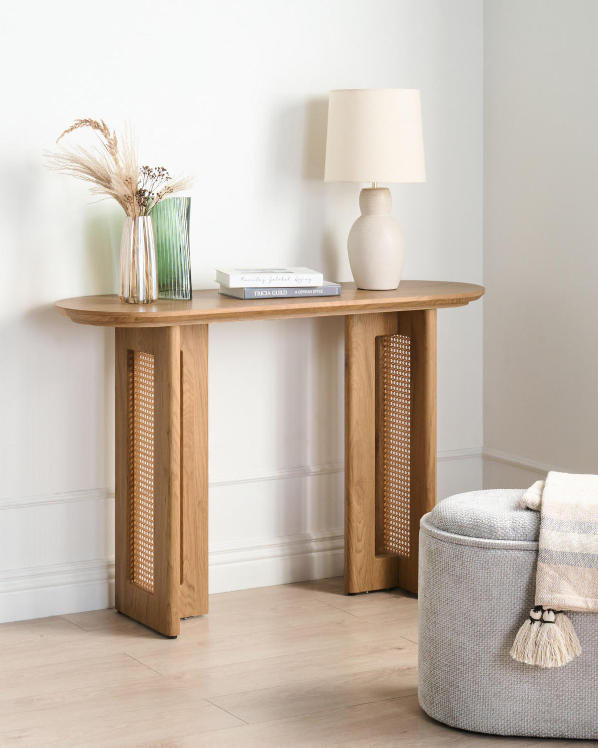 KONSOLENTISCH Hellbraun Karlo - Hellbraun, Holzwerkstoff (120/80/40cm) - Beliani