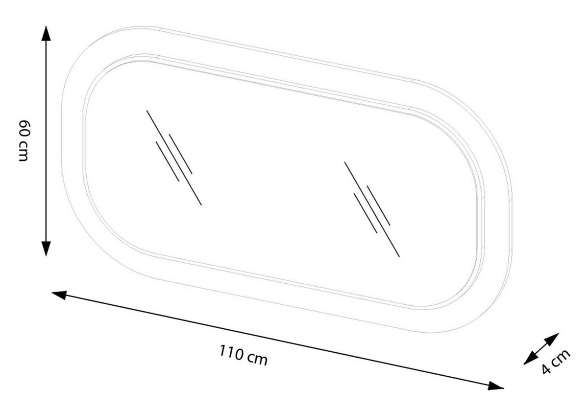 WANDSPIEGEL Limbo Eiche Artisan 110 / 4 / 60cm - Braun, Glas (110/82/4cm) - Feldmann-Wohnen