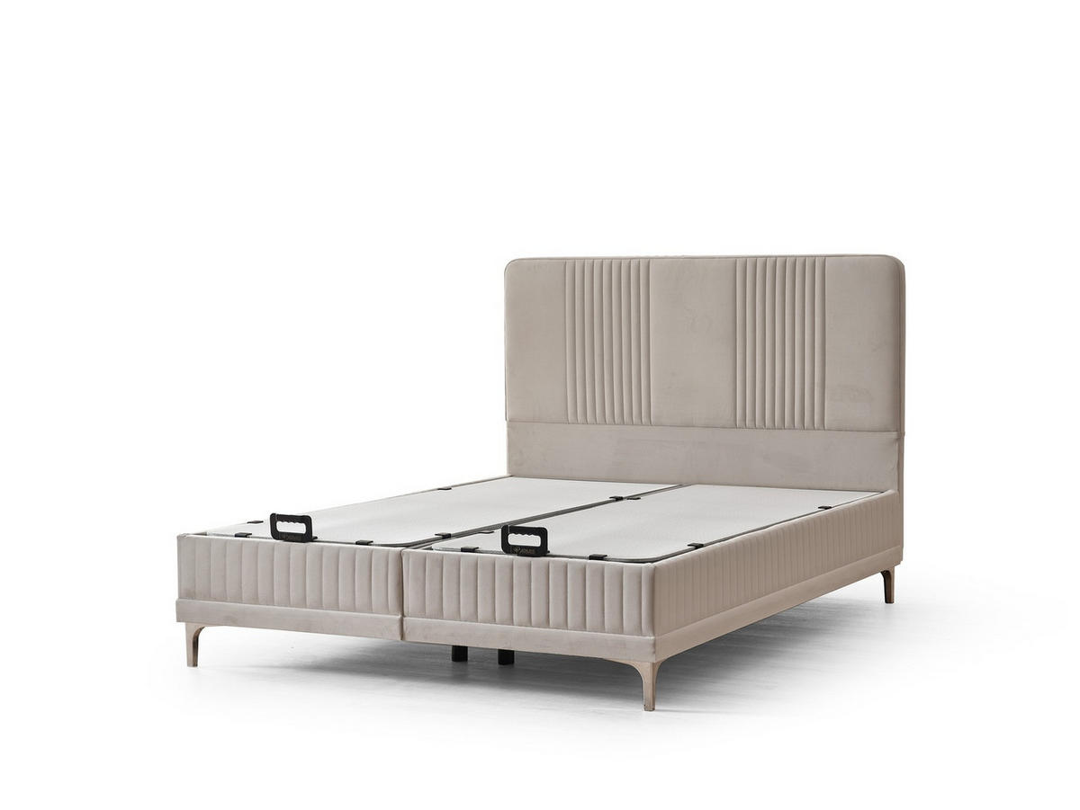 POLSTERBETT Winart 100x200 Beige - Beige, Textil/Metall (100/200cm) - Villa Möbel