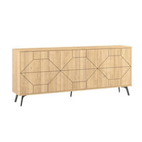 SIDEBOARD mit 6 dekorierten Türen L184 cm - Dune - Eichefarben, Holzwerkstoff (35/77.4/184cm) - Calicosy