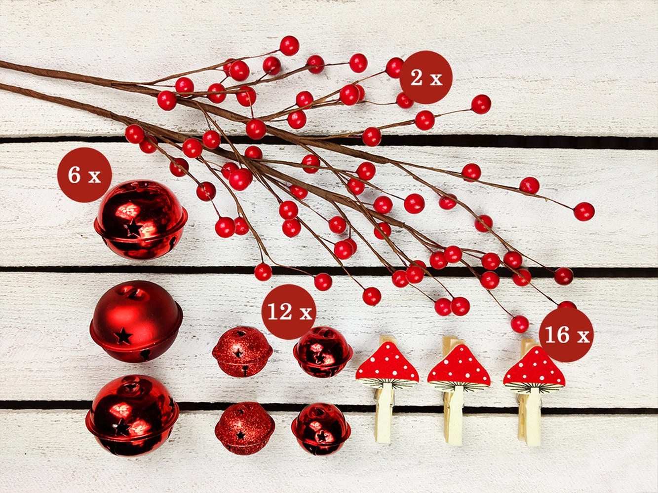 LAALU CHRISTBAUMKUGEL-SET 36-teiliges in Rot - Rot, Kunststoff/Textil (20/12/30cm) - LAALU