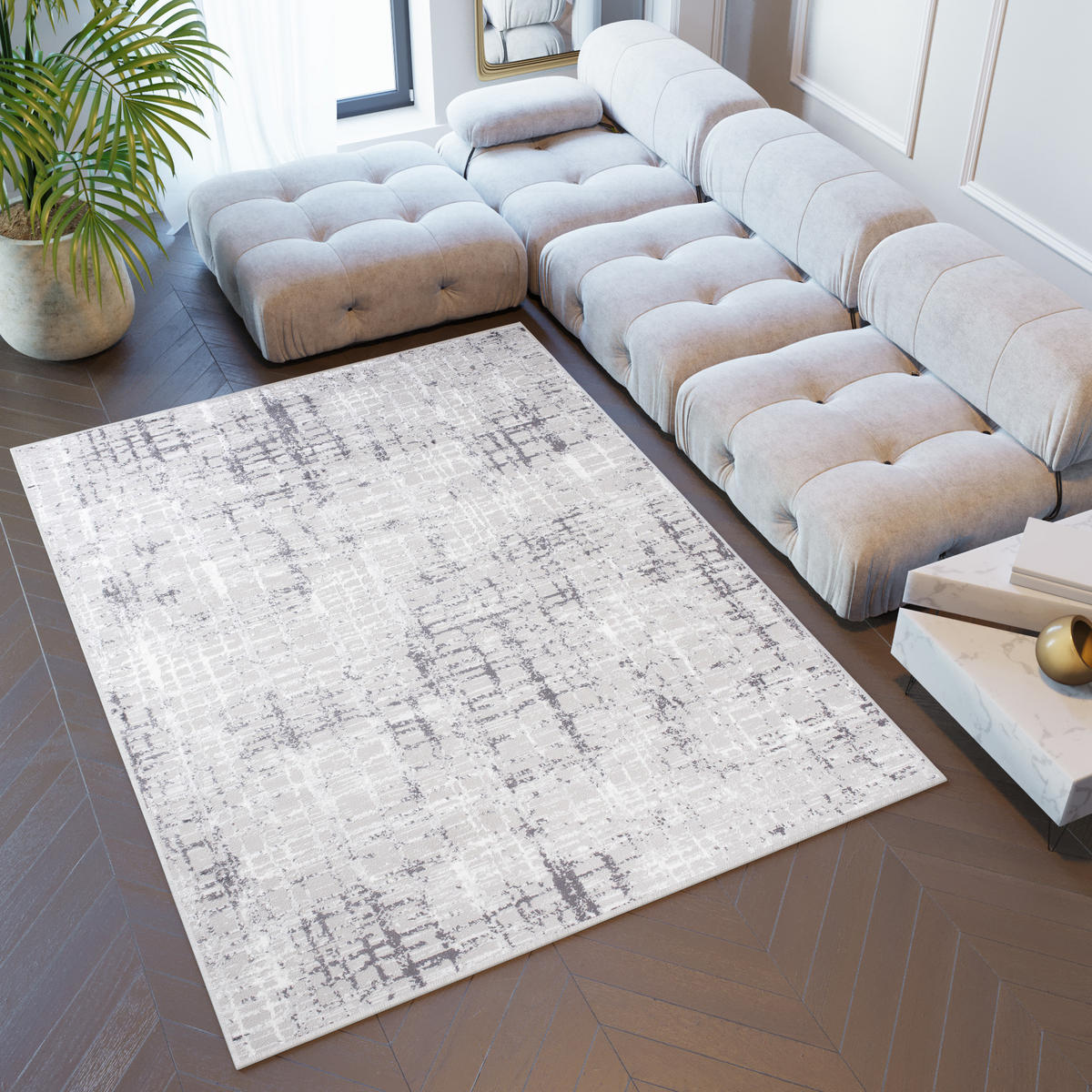 TEPPICH SKY Hellgrau 80/150 cm - Hellgrau, Textil (80/150cm) - Tapiso