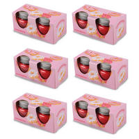 DUFTKERZE Donut Himbeere 12er-Pack - Hellrot, Naturmaterialien (5cm)