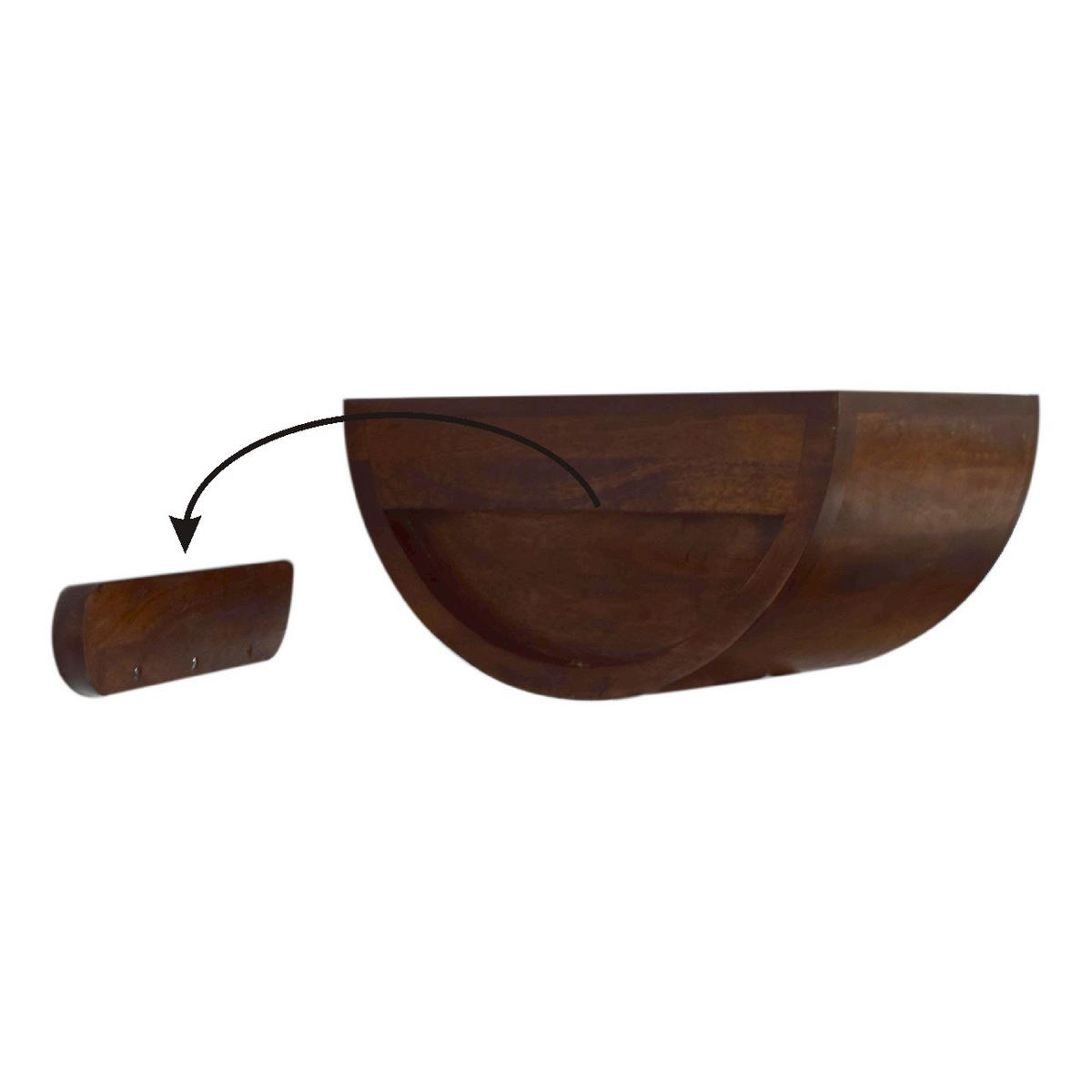 NACHTTISCH Levitate - Kastanienfarben/Messingfarben, Holz/Metall (45/23/32cm) - Artisan Furniture
