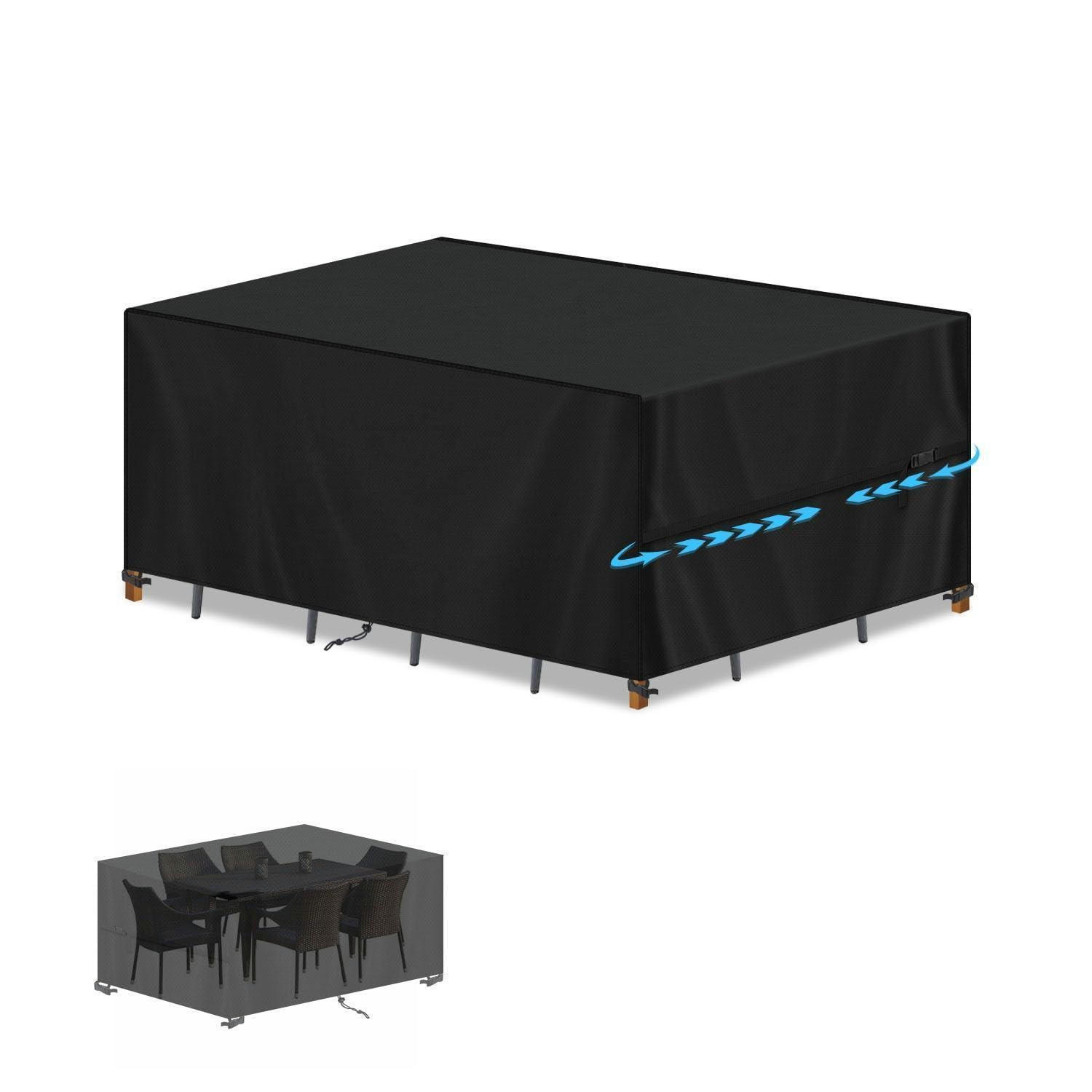 ABDECKUNG für Gartenmöbel 140 x 80 x 75 cm Wasserdicht 420D Oxford Schwarz - Schwarz, Kunststoff (1/1/1cm)