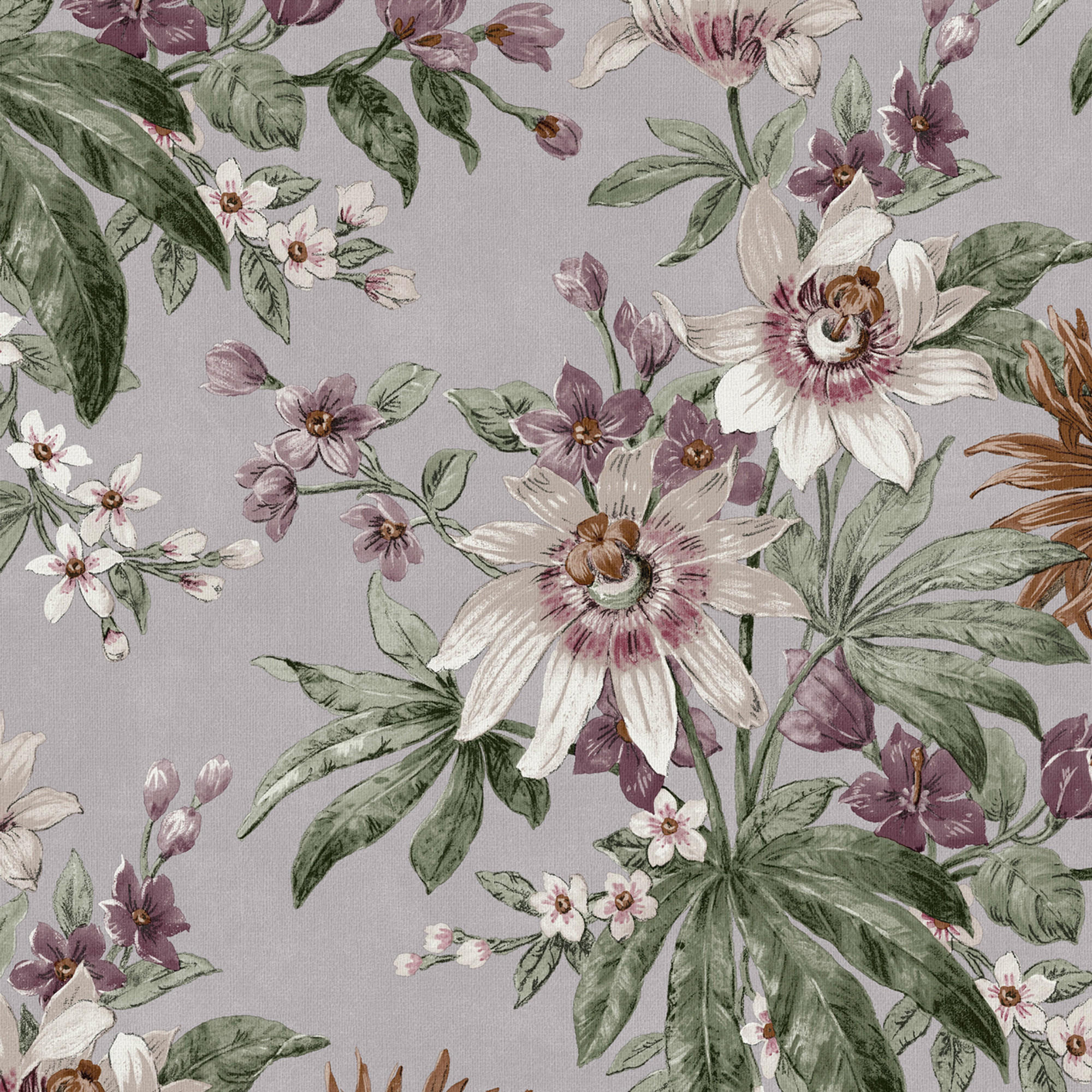 VLIESTAPETE - Elegante Blume Flieder - Lila, Papier/Kunststoff (52/1000cm) - Sublime