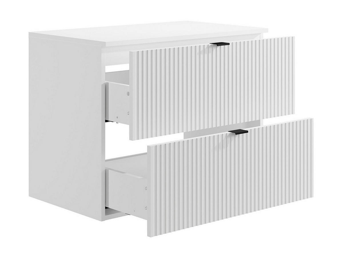 WASCHBECKENUNTERSCHRANK - 80cm x 47cm - MDF - weiß - ZEVINI - Weiß, Holz (80/60/47cm) - Vente-Unique