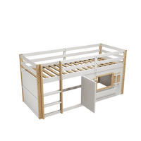 ETAGENBETT 90/200 cm DE-03104, mit Leiter und fle/iblem Spielbereich, in Weiß - Weiß, Holz/Holzwerkstoff (90/200cm) - ComfortXL