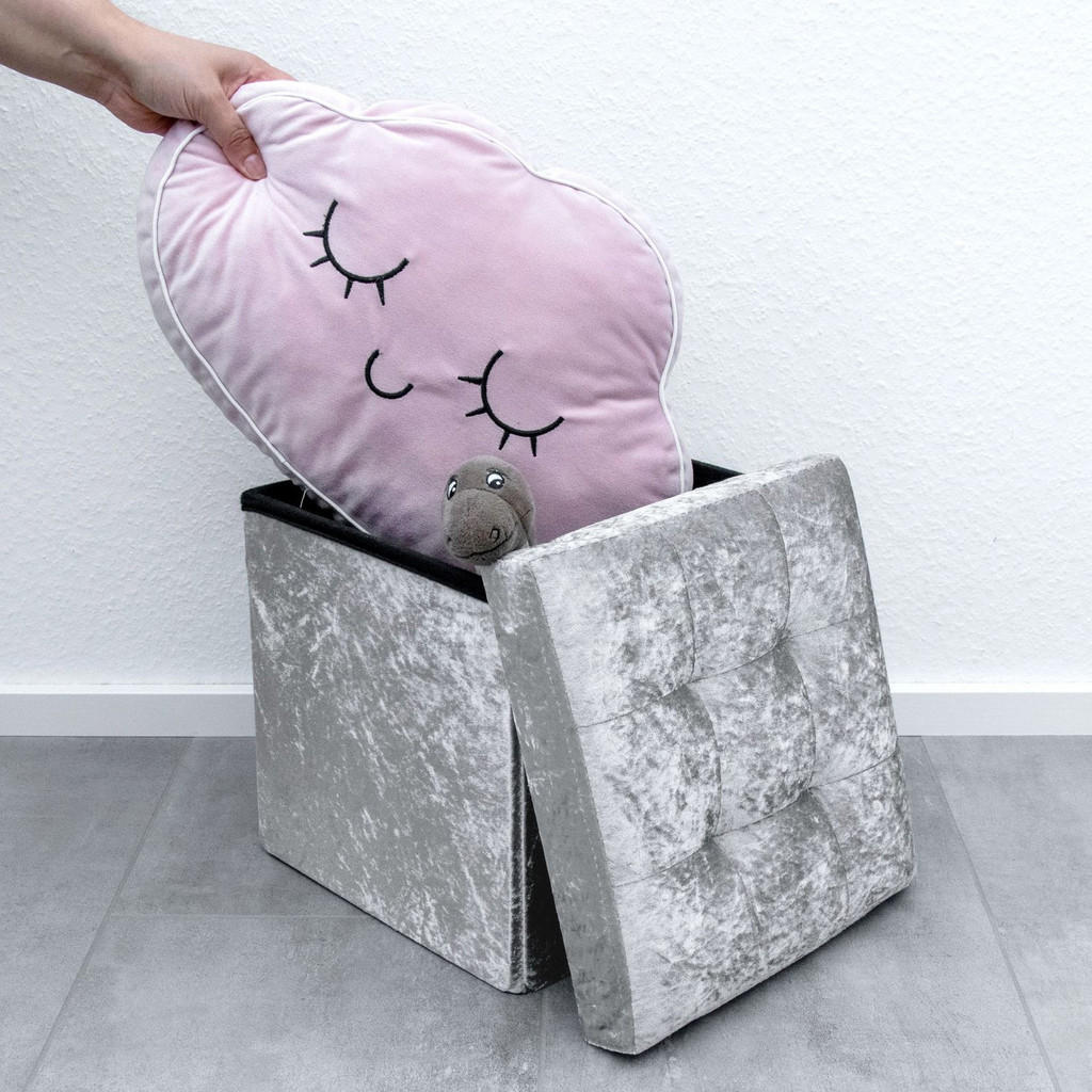 Thumbnail - Intirilife Sitzhocker, Blau, Karton, 38x38x38 cm, Wohnzimmer, Hocker, Sitzhocker
