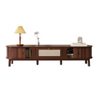 TV Lowboard Nussbaum 170x39,5x38 cm, Rattanschublade - Braun, Holz (170/38/39cm)