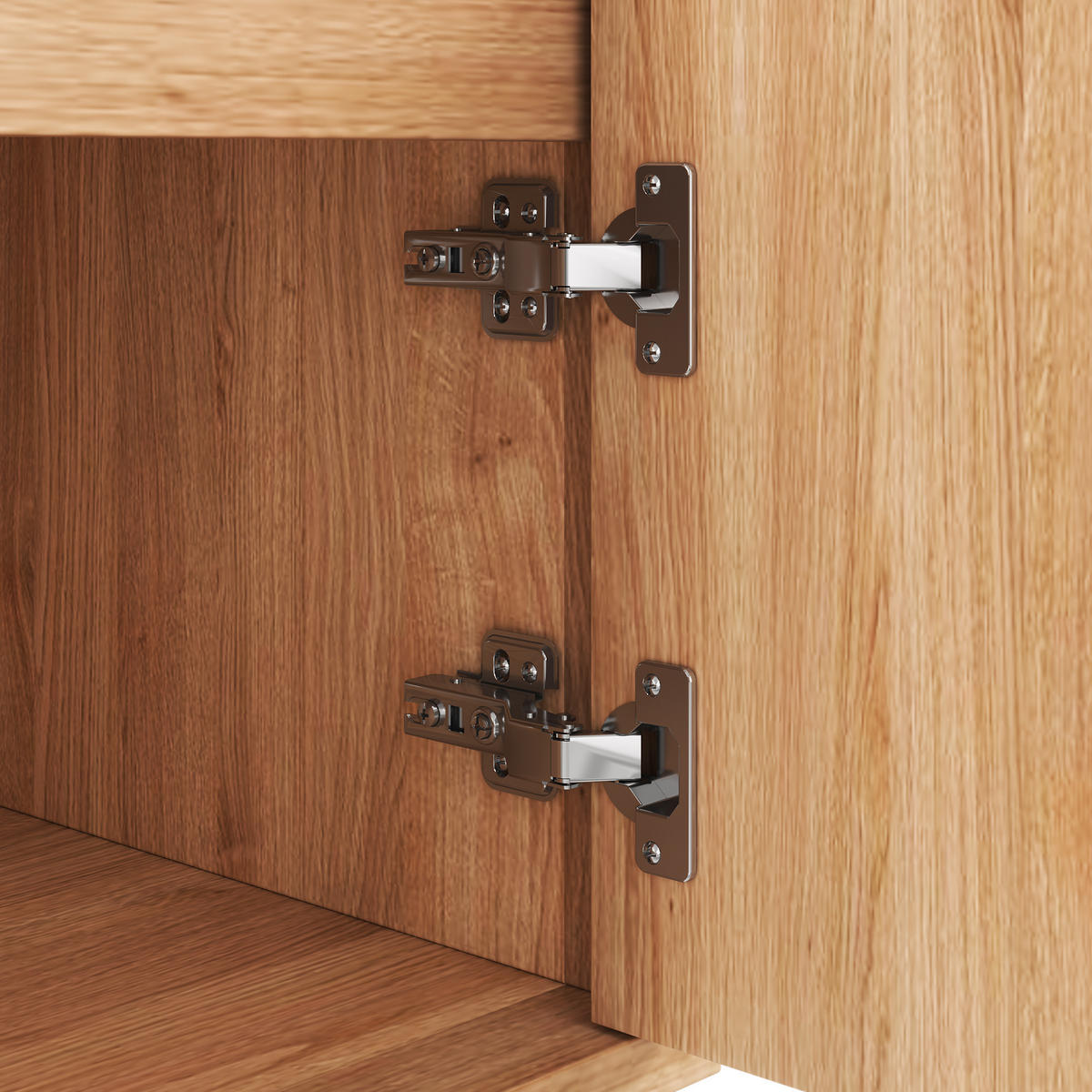 TV-SCHRANK 170cm strukturierte Tür Goldgriffe modern - Naturfarben, Holzwerkstoff (35/47.5/170cm) - FLIEKS