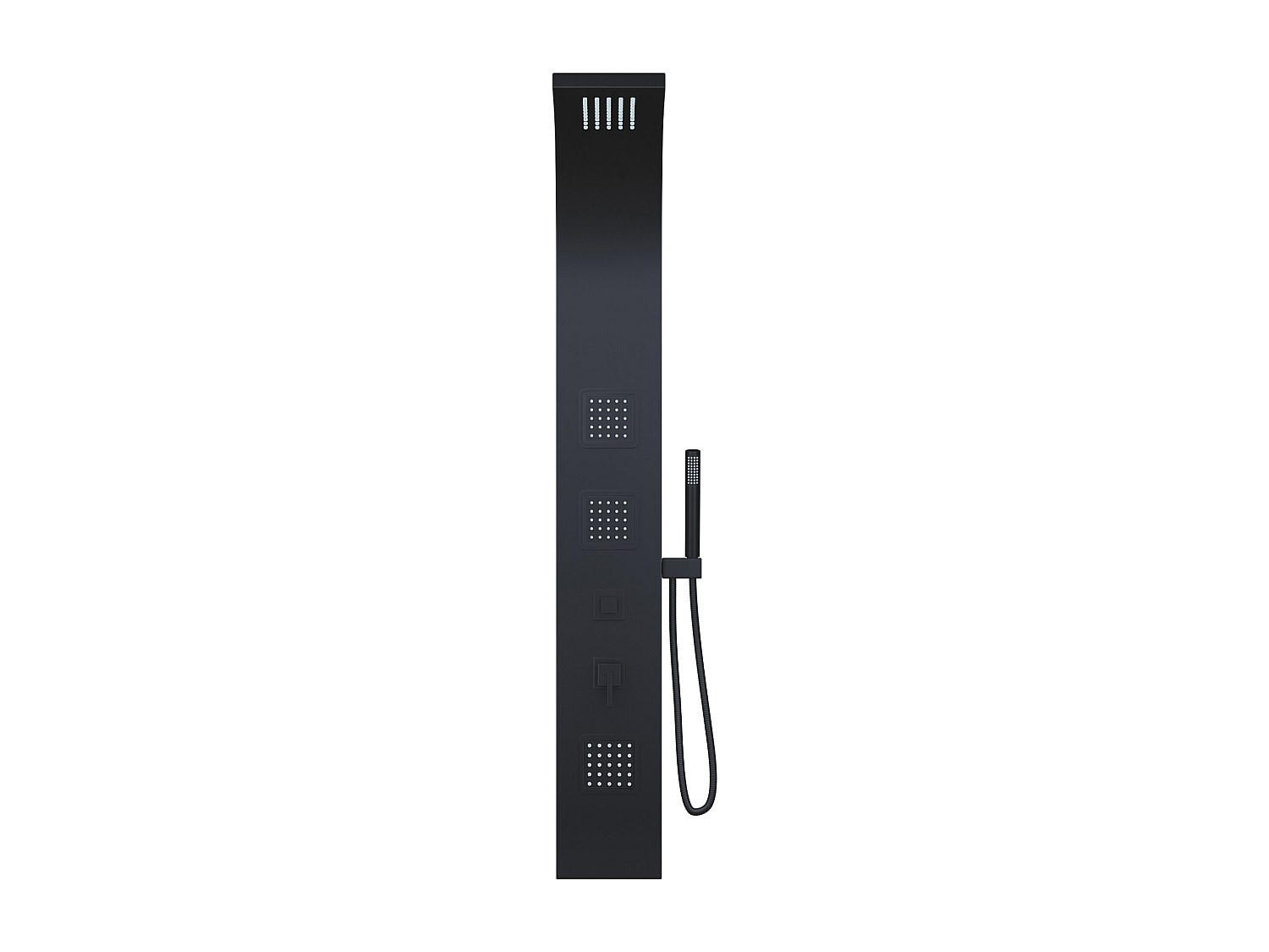 DUSCHSÄULE - 20 cmcm x 44 cmcm - Metall - Schwarz - TYRA - Schwarz, Metall (20/150/44cm) - Vente-Unique